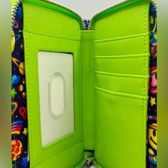 Loungefly Lisa Frank Cosmic Alien Ride Zip Around Wallet - Picture 3 of 8